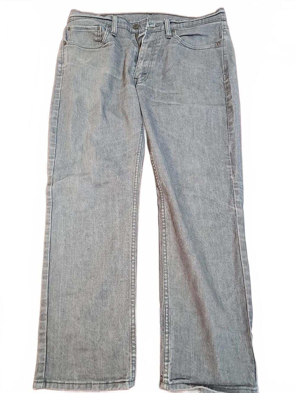 Levi's 514 Straight Fit Gray Jeans, Size 36W x 30L, Made in 2017